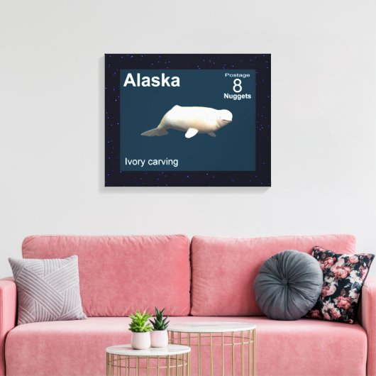 Ivory Beluga - Alaska Postage Leinwanddruck (Insitu (Wohnzimmer))