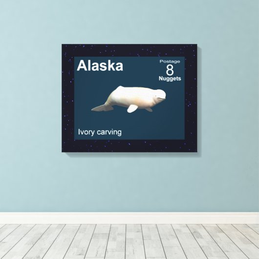 Ivory Beluga - Alaska Postage Leinwanddruck (Insitu (Holzboden))