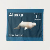 Ivory Beluga - Alaska Postage Wandteppich (Vorderseite (Horizontal))