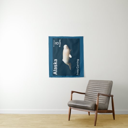 Ivory Beluga - Alaska Postage Wandteppich (Beispiel)