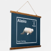 Ivory Beluga - Alaska Postage Wandteppich Mit Holzrahmen (Gewinkelt)