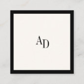 Ivory black classic elegant QR RSVP wedding Begleitkarte (Rückseite)