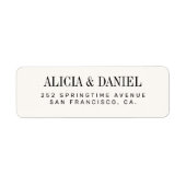 Ivory black elegant wedding return address (Vorne)