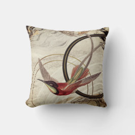 Ivory Black & Gold Artistic Hummingbird Kissen