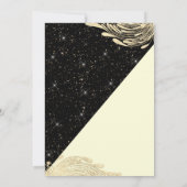 Ivory Black Gold Sparkle Glitzer Masquerade Prom Einladung (Rückseite)