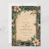Ivory Bloom Art Nouveau Wedding Save The Date (Vorderseite)