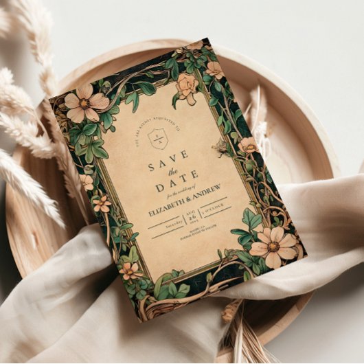 Ivory Bloom Art Nouveau Wedding Save The Date