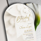 Ivory Bloom & Elegant Gold Script Bridal Shower  Einladung