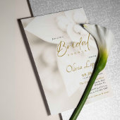 Ivory Bloom & Elegantes Gold Script Brautparty Einladung