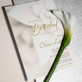Ivory Bloom & Elegantes Gold Script Brautparty Einladung