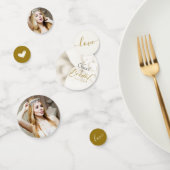 Ivory Bloom & Elegantes Gold Script Brautparty Konfetti (Gruppe)