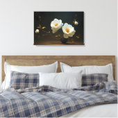 Ivory Bloom Eleganz Leinwanddruck (Insitu (Schlafzimmer))