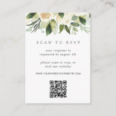 Ivory Bloom | Floral QR Code Wedding RSVP Begleitkarte (Vorderseite)