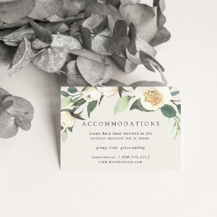 Ivory Bloom Floral Wedding Hotel Unterkünfte Begleitkarte
