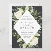 Ivory Bloom | Geometrisches Blumenzildchen Einladung (Vorderseite)