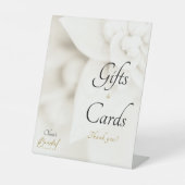 Ivory Bloom Gold Script Brautparty gibt Karten Sockelschild (Vorderseite)