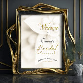 Ivory Bloom & Gold Script Brautparty Willkommen Poster