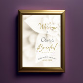 Ivory Bloom & Gold Script Brautparty Willkommen Poster