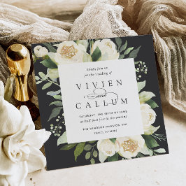 Ivory Bloom | Hochzeit des Wasserfarbenplatzes Einladung