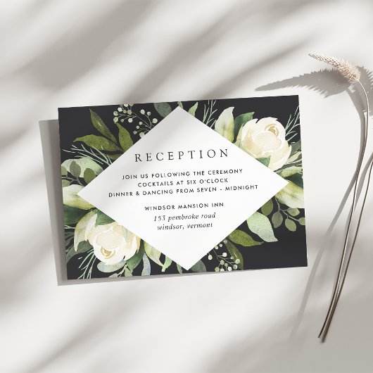 Ivory Bloom | Hochzeitsempfang für Wasserfarben Begleitkarte