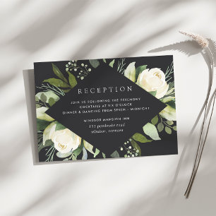 Ivory Bloom Hochzeitsempfang für Wasserfarben Begleitkarte