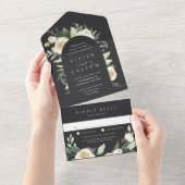 Ivory Bloom | Hochzeitsfeier mit Wasserfarben All In One Einladung (Abreißen)