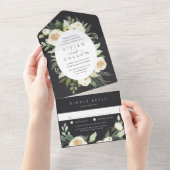 Ivory Bloom | Hochzeitskalibrierung von Aquarellbi All In One Einladung (Abreißen)