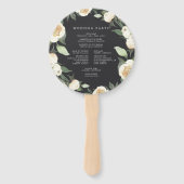 Ivory Bloom | Hochzeitsprogramm für Wasserfarben Fächer (Rückseite)