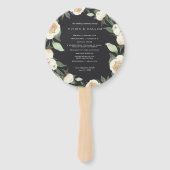 Ivory Bloom | Hochzeitsprogramm für Wasserfarben Fächer (Vorderseite)