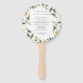 Ivory Bloom | Hochzeitsprogramm für Wasserfarben Fächer (Vorderseite)