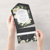 Ivory Bloom | Hochzeitswasser für Wasserfarben All In One Einladung (Abreißen)