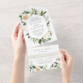 Ivory Bloom | Hochzeitswasser für Wasserfarben All In One Einladung (Abreißen)