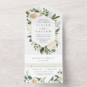 Ivory Bloom | Hochzeitswasser für Wasserfarben All In One Einladung (Innen Boden)