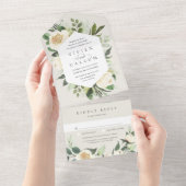 Ivory Bloom | Hochzeitswasser für Wasserfarben All In One Einladung (Abreißen)
