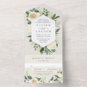 Ivory Bloom | Hochzeitswasser für Wasserfarben All In One Einladung (Innen Boden)