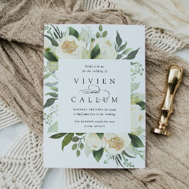 Ivory Bloom | Hochzeitswasser für Wasserfarben Einladung