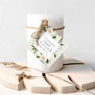 Ivory Bloom Personalisierte Blumenzarge Geschenkanhänger