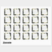 Ivory Bloom | Personalisierte Blumenzarge Quadratischer Aufkleber (Blatt)