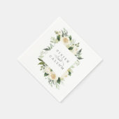 Ivory Bloom | Personalisierte Blumenzarge Serviette (Ecke)