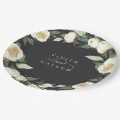 Ivory Bloom | Personalisierte Blumenzeremonie Pappteller (Schrägansicht)