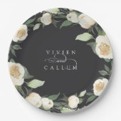 Ivory Bloom | Personalisierte Blumenzeremonie Pappteller (Vorderseite)