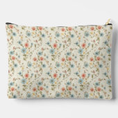 Ivory Blue Blush Romantic Floral Wedding Party Zubehörtasche (Rückseite)