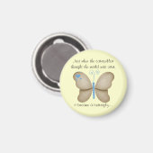 Ivory Blue Butterfly Magnet (Vorderseite/Rückseite)
