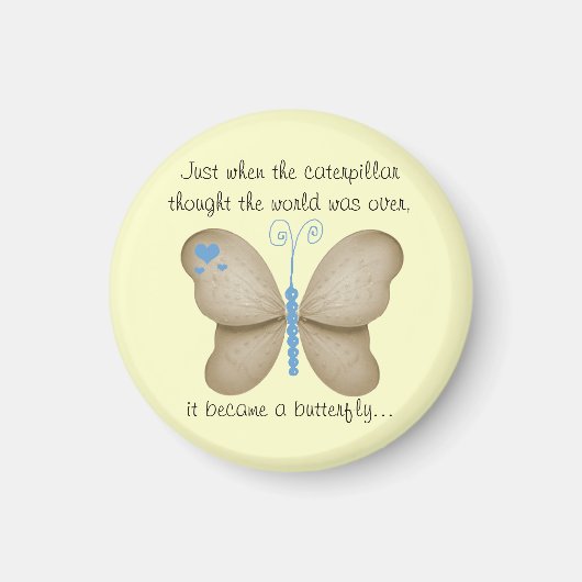 Ivory Blue Butterfly Magnet (Vorne)