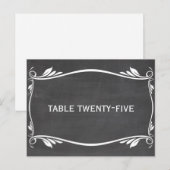 Ivory Blüh Chalkboard Tischnummer Postkarte (Vorne/Hinten)