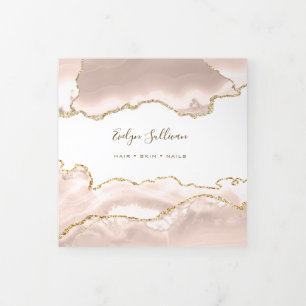 Ivory Blush Agate Trifold Broschüre
