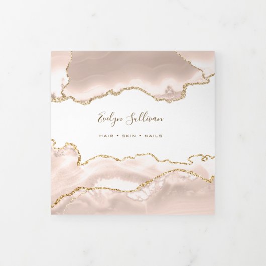 Ivory Blush Agate Trifold Broschüre (Cover)