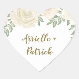 Ivory Blush Champagne Gastgeschenk Hochzeit Sticke Herz-Aufkleber