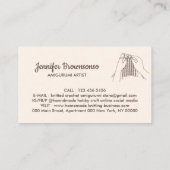 Ivory Blush Handmade Hobby Amigurumi Crochet Stric Visitenkarte (Rückseite)