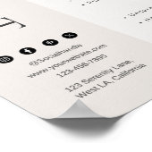 Ivory Blush Modern Price List Beauty Salon Poster (Ecke)